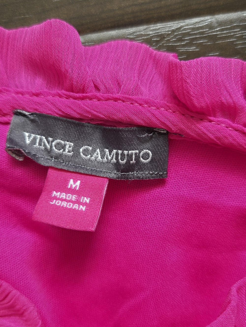 NWT Vince Camuto Tiered Ruffle Chiffon Dress Pink Arresting Orchid size Medium - Picture 4 of 5